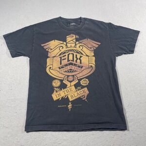 Fox Racing T-Shirt Men Large Black Moto Is Life In The Black‎ Graphic Motorcycle